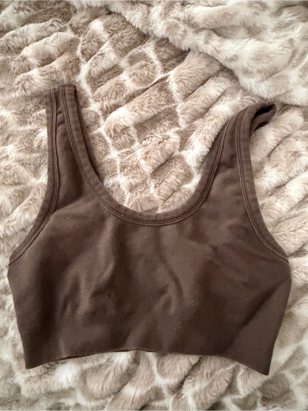 ALO Yoga Brown Scoop Neck Stretch Bralette